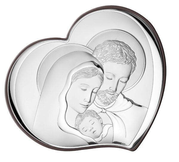 Pannello Sacra Famiglia Valenti 81252 4L in argento laminato.